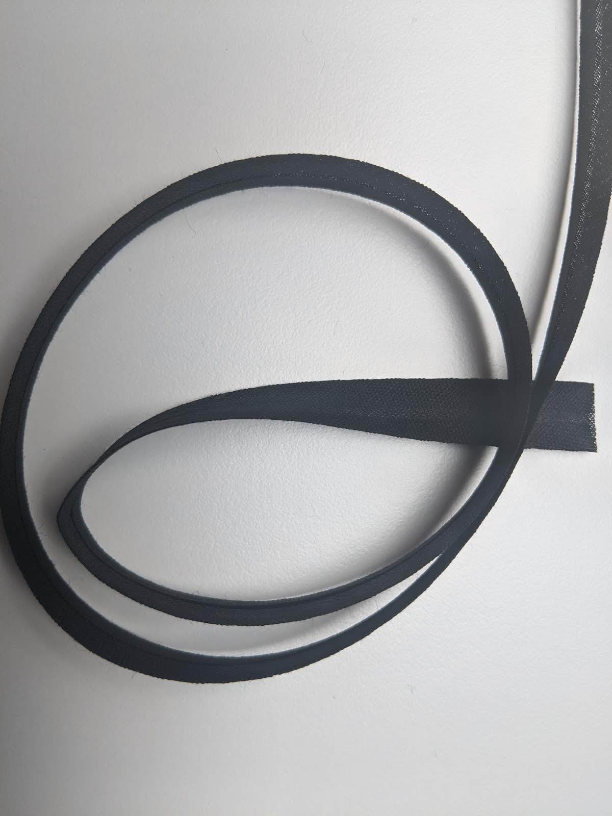 Biasband 12mm breed zwart - per meter