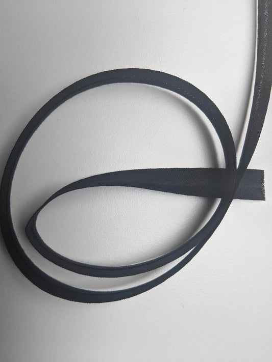 Biasband 12mm breed zwart - per meter