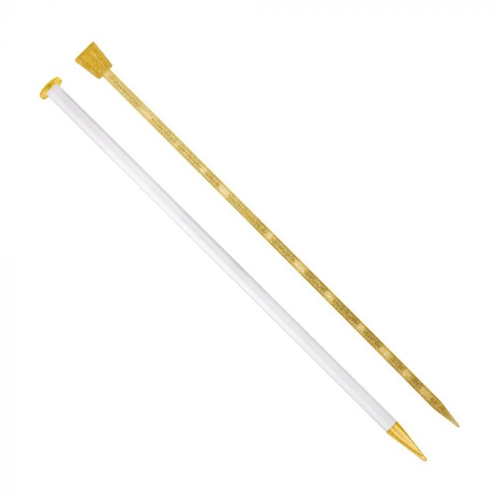 Addi thick knitting needles plastic white / champagne