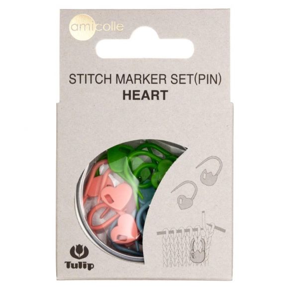 Tulip stitch markers with heart