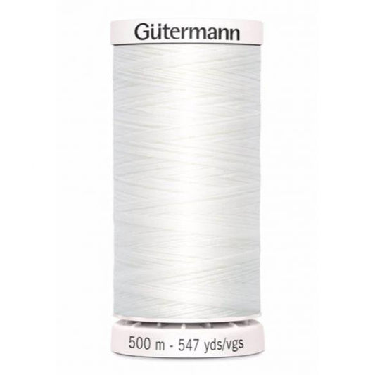 Gütermann sewing thread white - boil-resistant - 500 meters