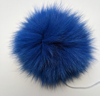 Pompom faux fur bright blue